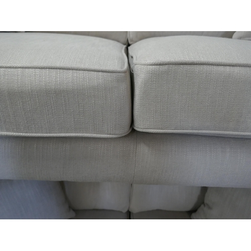 1414 - A DFS Zinc natural fabric three seater and two seater sofa RRP £1729