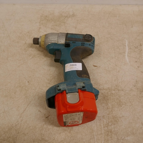 2003 - A quantity of Makita equipment including a Makita 8390D cordless drill, a Makita 69351E cordless imp... 