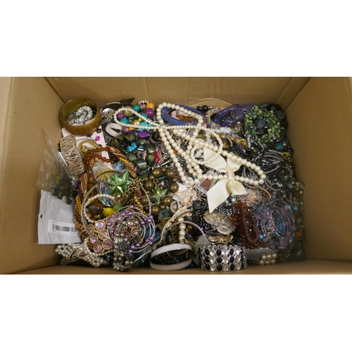 2065 - A 9kg box of costume jewellery