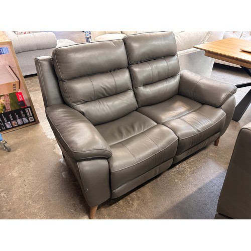 1446 - Ava Leather 2 Seater sofa Storm Grey, Original RRP £833.33 + Vat (4211-8) *This lot is subject to Va... 