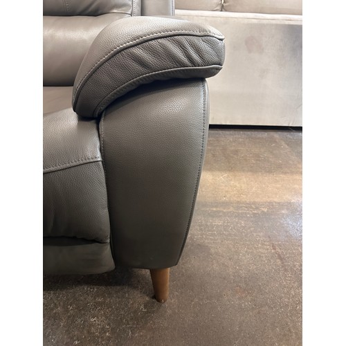 1446 - Ava Leather 2 Seater sofa Storm Grey, Original RRP £833.33 + Vat (4211-8) *This lot is subject to Va... 