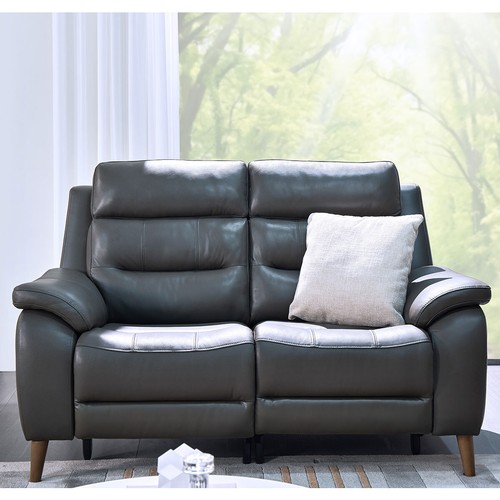 1445 - Ava Leather 2 Seater Storm Grey sofa Original RRP £833.33 + Vat (4211-7) *This lot is subject to Vat