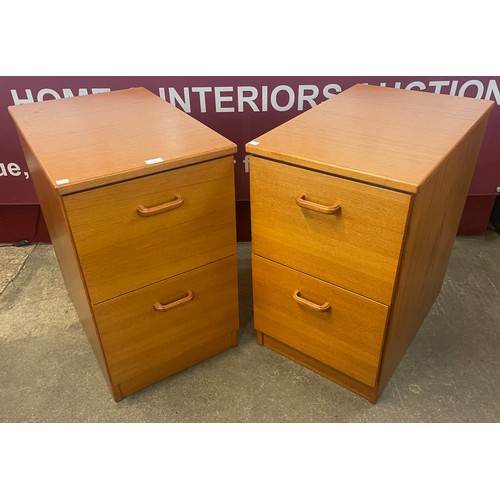 60 - A pair of teak two drawer filing cabinets