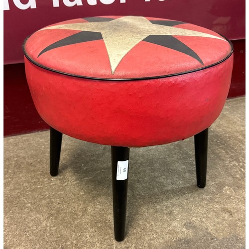 68 - A Sherbourne red leather pouffe