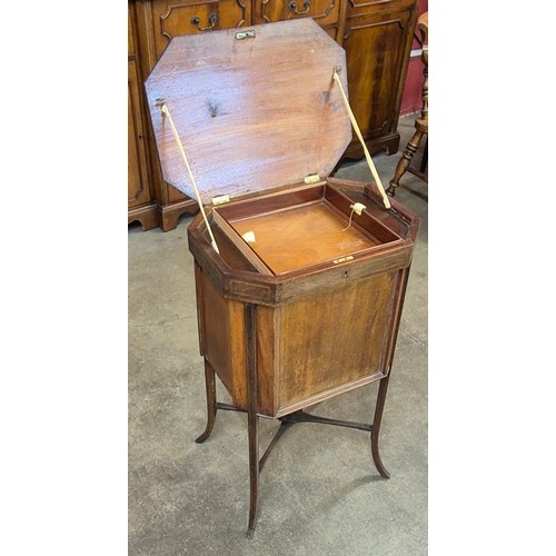 107 - An Edward VII inlaid mahogany octagonal lady's sewing table