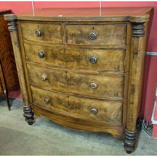 108 - A Victorian Scottish mahogany bow front chest of drawers