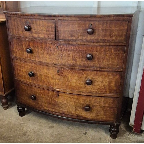 116 - A Victorian mahogany bow front chest of drawers