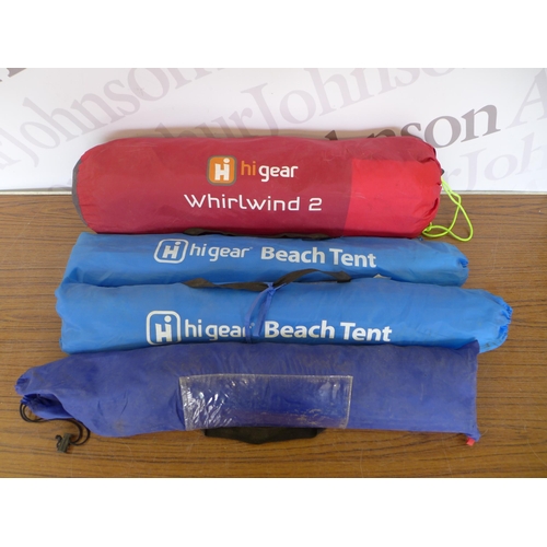 2276 - Four various beach tents including Hi-Gear