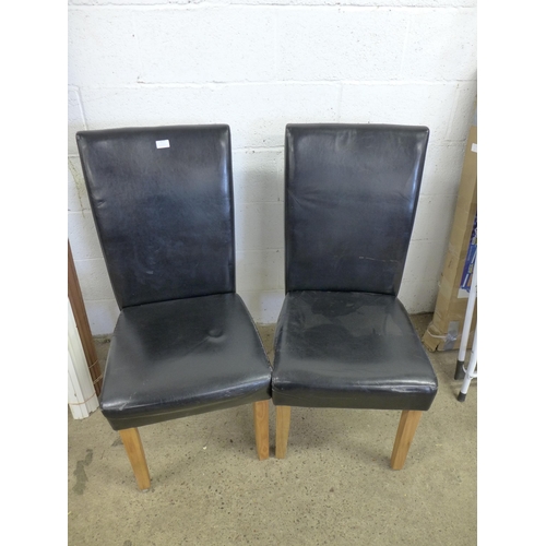 2177 - 2 leather effect upholstered dining chairs