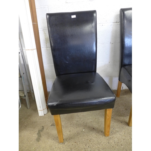 2177 - 2 leather effect upholstered dining chairs