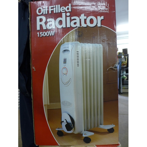 2243 - 3 oil radiators - 2 Home Comforts 1500W and 1 My Home 1500W (2 out 3 radiators have failed the elect... 