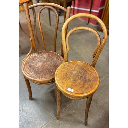 158 - Two early 20th Century beech bentwood chairs