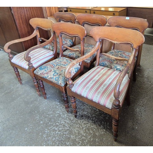 145 - A set of six early Victorian mahogany dining chairs