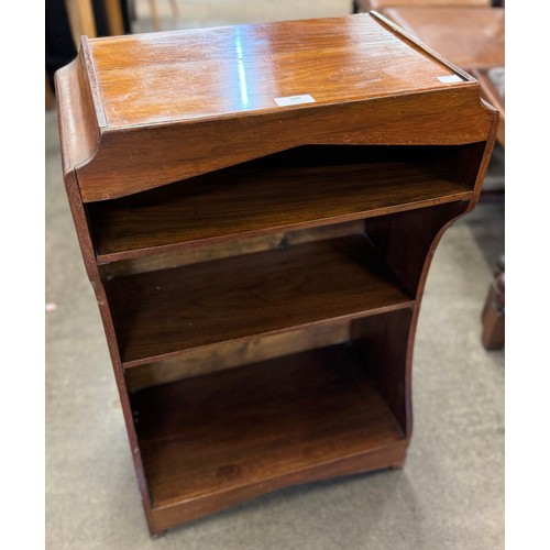 186 - A small Art Deco walnut open bookcase