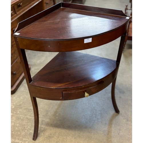 190 - A George III style mahogany corner washstand