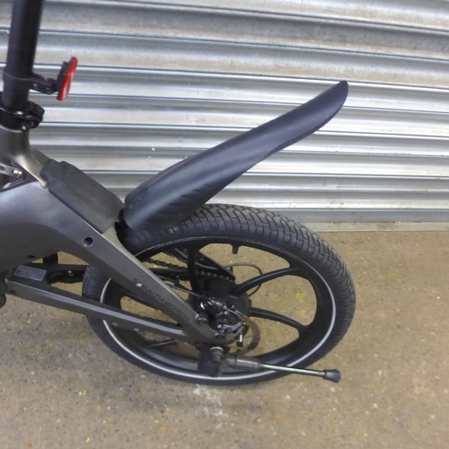 2127 - A Falcon Flo Stealth folding electric bike with keys, battery and charger