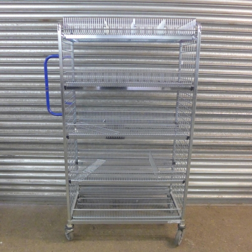 2132 - A 4 tier stainless steel catering trolley