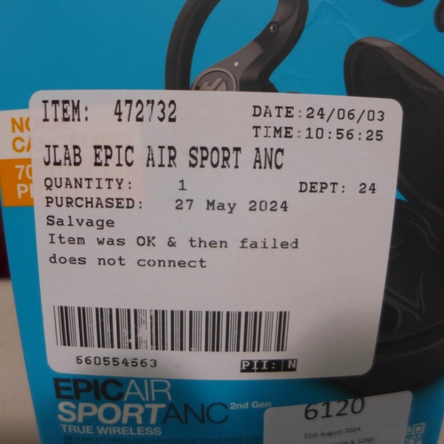 6120 - Jlab Epic Air Sport Anc Earbuds   (332-126) *This lot is subject to vat