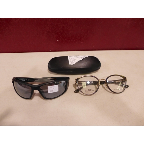 6134 - Nina Ricci Olive Plastic Glasses, Black Sunglasses  (332-294,302) *This lot is subject to vat