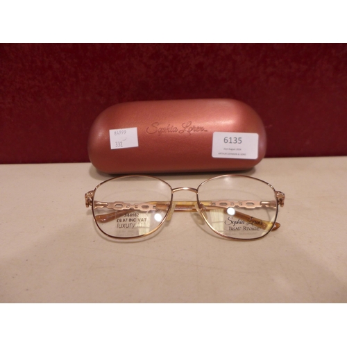 6135 - Sophia Loren Beige Metal Glasses     (332-296) *This lot is subject to vat