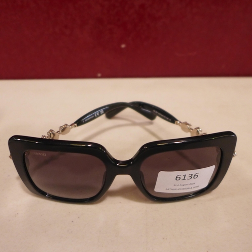 6136 - Swarovski Black Plastic Sunglasses   (332-304) *This lot is subject to vat