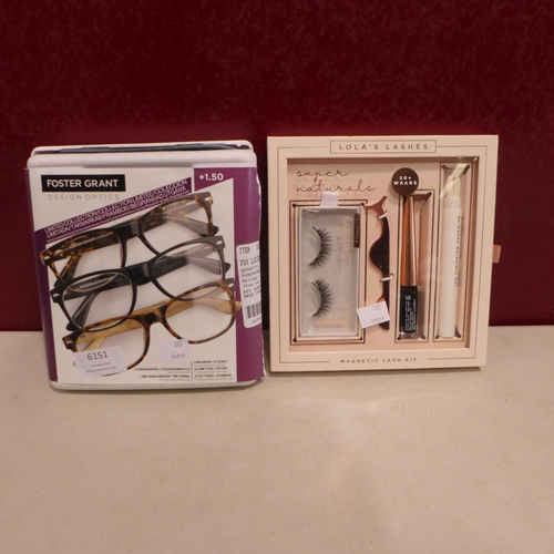 6151 - Fgx Ladies Reading Glasses, ola'S Lashes Hybrid Magnetic Lash Kit (332-19,201) *This lot is subject ... 