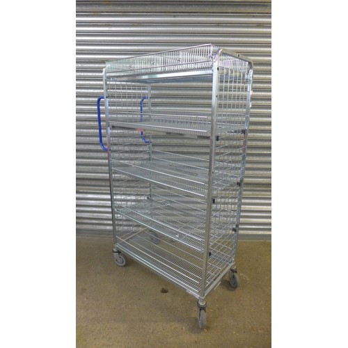 2129 - A 4 tier stainless steel catering trolley