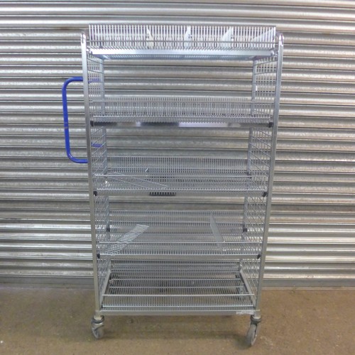 2129 - A 4 tier stainless steel catering trolley