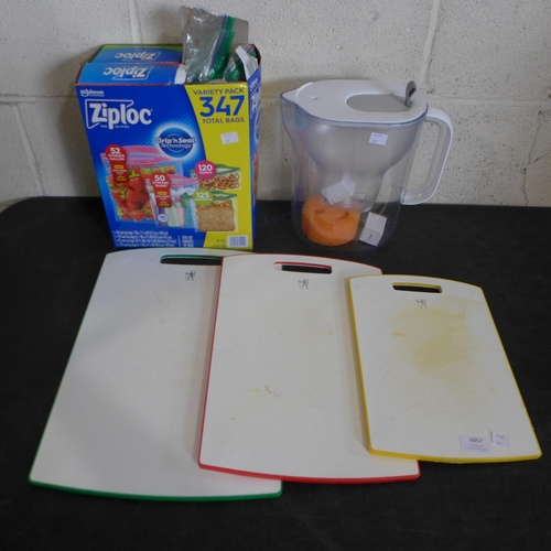 6057 - Brita Maxtra Xl Style Jug, Ziploc Bags and Henckels Cutting Boards (332-167,169,173) *This lot is su... 