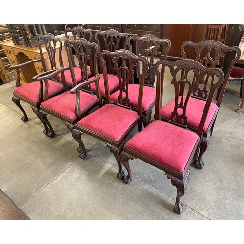 209 - A set of eight early 20th Century Chippendale Revival mahogany dining chairs