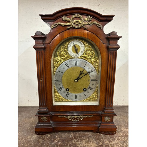 304 - An early 20th Century German mahogany and gilt metal mounted bracket clock