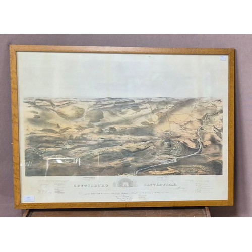 265 - A Gettysburg Battle-Field print, framed