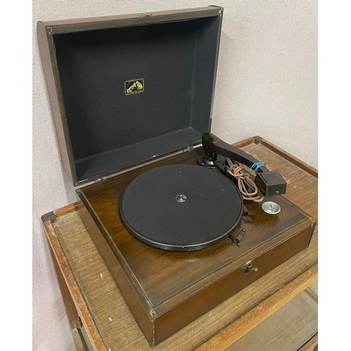 235 - A 'His Master's Voice' record player with Bakelite arm