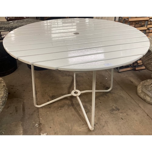 238 - A Swedish white painted tubular metal folding garden table