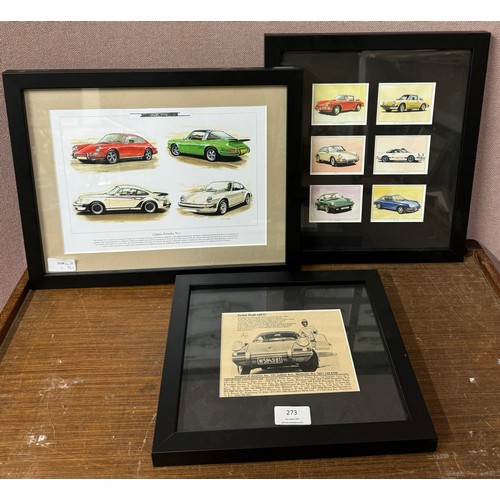 273 - Three Porsche prints, framed