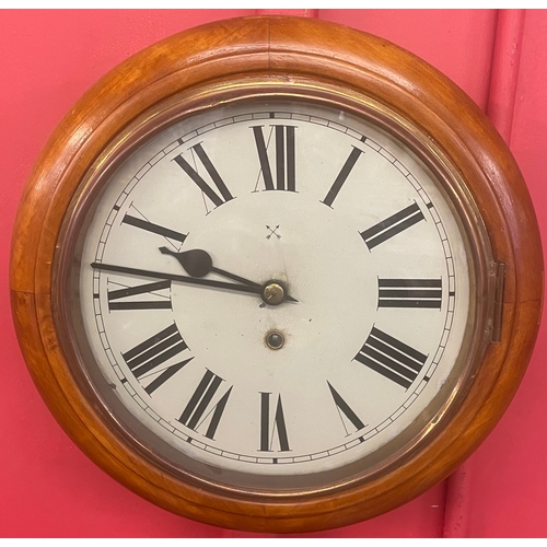 348 - An early 20th Century German walnut circular wall clock