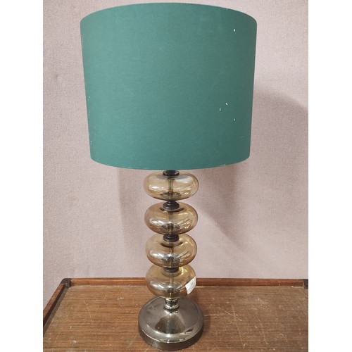 337 - A glass and metal table lamp