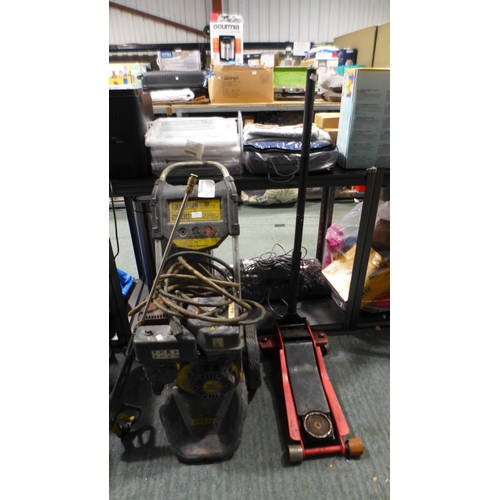 6339 - Arcan 2750Kg Xl Trolley Jack  And Champion Petrol Power Pressure Washer ( Both Sold As Scrap) (332-2... 