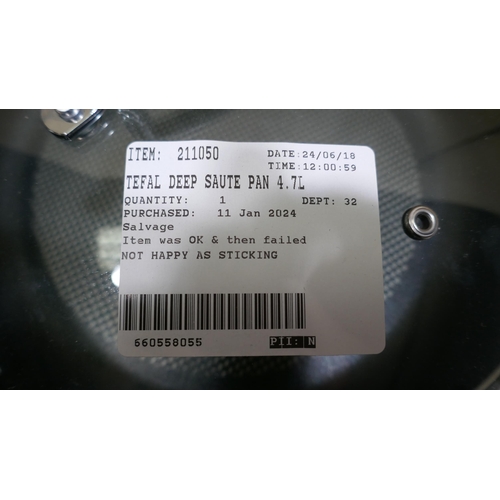 6263 - Tefal Deep Saute Pan 4.7L 30Cm (332-418) *This lot is subject to vat