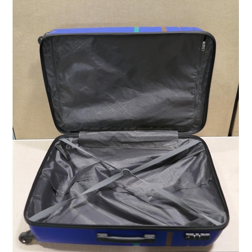 6281 - At Jetdriver Large 79Cm Hardside Blue Suitcase (332-421) *This lot is subject to vat