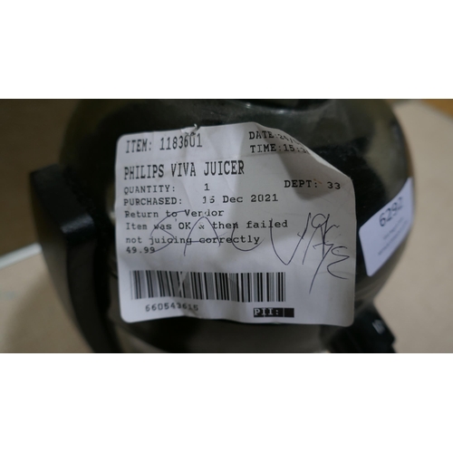 6292 - Philips Viva Juicer (Model No: Hr1836/01)   (332-471) *This lot is subject to vat