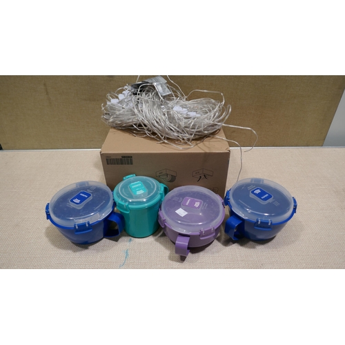 6300 - Ove Curtain String Light and Sistema Food Mugs  (332-82,99) *This lot is subject to vat