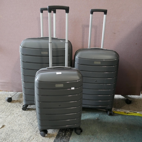 6061 - Rock Prime Grey 3 Piece Luggage Set, Original RRP £145.83 + vat (332-157) *This lot is subject to va... 