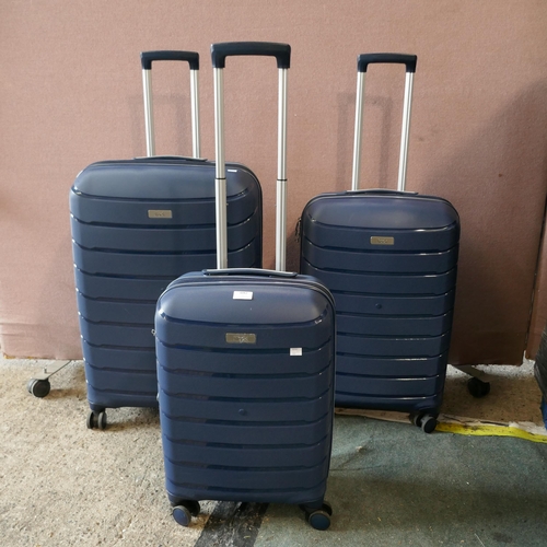 6062 - Rock Prime Blue 3 Piece Luggage Set, Original RRP £145.83 + vat (332-158) *This lot is subject to va... 