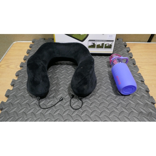 6078 - Memory Foam Travel Pillow, Sklz Launch Practice Pad and a Zulu Water Bottle (332-86,448,473) *This l... 