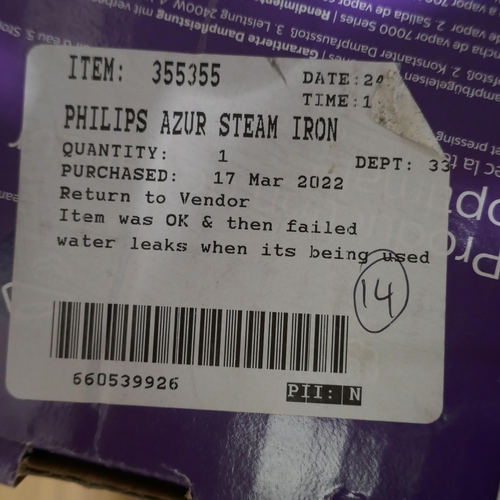 6080 - Philips Handheld Steamer and a Philips Azur Steam Iron    (332-446,450) *This lot is subject to vat