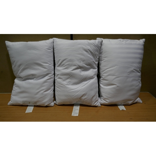 6087 - Three Hotel Grand Down Roll jumbo Pillows (332-394) *This lot is subject to vat