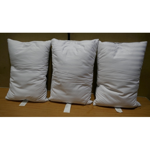 6087 - Three Hotel Grand Down Roll jumbo Pillows (332-394) *This lot is subject to vat