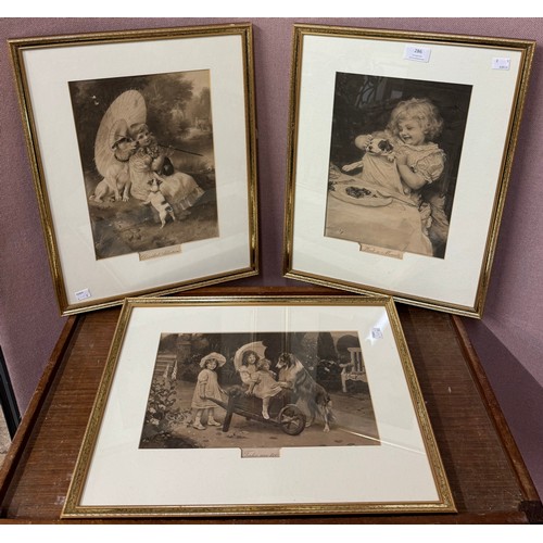 286 - Three Victorian framed prints