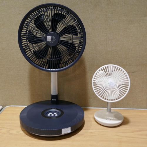 6187 - Nsa Folding Stand Fan and Meaco Portable Fan - No Remotes (332-516,522) *This lot is subject to vat